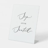 繊細な黒い書道の口と座る 台座サイン (正面)