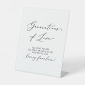 繊細な黒い書道の愛の世代 台座サイン (正面)