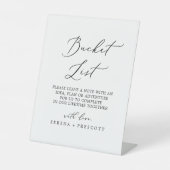 繊細な黒い書道の結婚バケットリスト 台座サイン (正面)