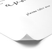 繊細な黒い書道の結婚式の引き出物標識 ポスター (角)