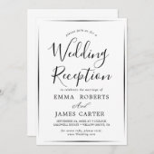 繊細な黒い書道の結婚披露宴 招待状 (正面/裏面)