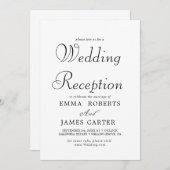 繊細な黒い書道の結婚披露宴 招待状 (正面/裏面)