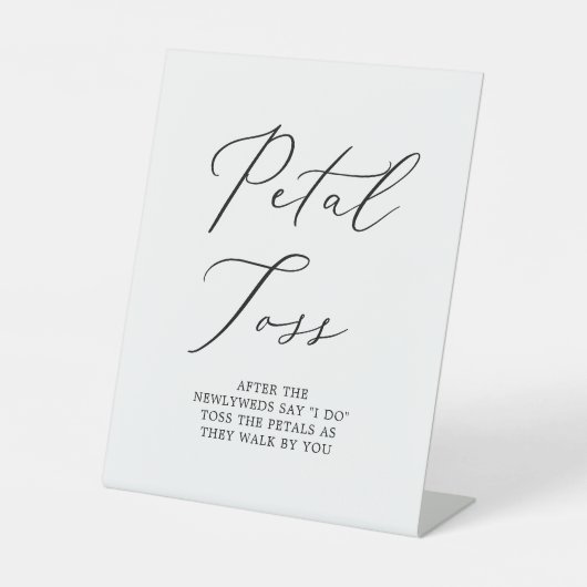繊細な黒い書道の結婚花びらトス 台座サイン (正面)