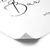 繊細な黒い書道の葉巻のバーサイン ポスター (角)