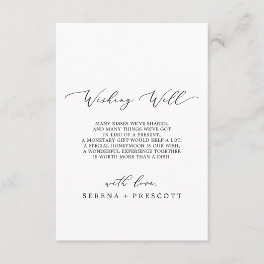 繊細な黒い書道を願う井戸のカード エンクロージャーカード (正面)