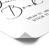 繊細な黒い書道フォトゲストブックポスター ポスター (角)