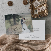 繊細な黒い書道ライトフォトオーバーレイ サンキューカード