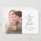 繊細な黒い書道写真日付を保存 セーブザデート (正面)