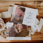 繊細な黒い書道写真日付を保存 セーブザデート