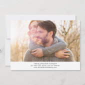 繊細な黒い書道水平ダークフォト セーブザデート (裏面)