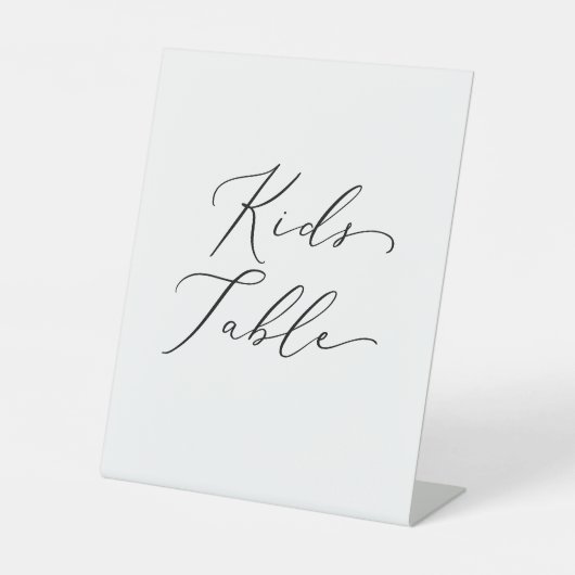 繊細な黒い書道結婚のキッズテーブル 台座サイン (正面)
