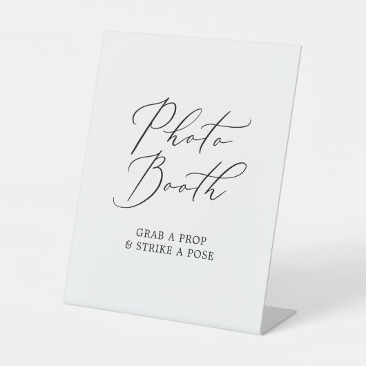繊細な黒い書道結婚の写真ブース 台座サイン (正面)