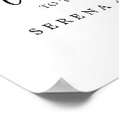 繊細な黒い書道結婚の歓迎 ポスター (角)