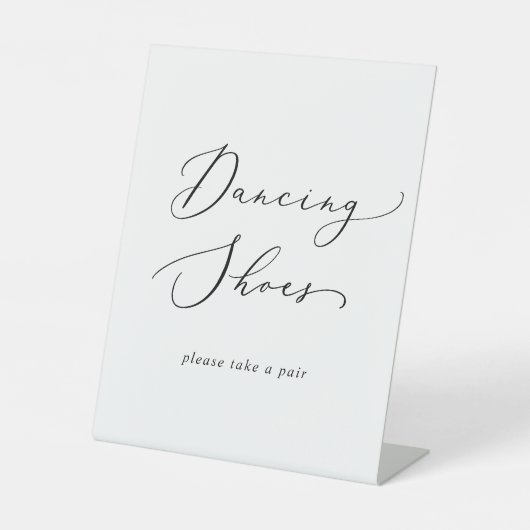 繊細な黒い書道結婚の踊り靴 台座サイン (正面)