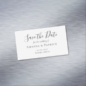 繊細な黒い書道結婚式の日付を保存 マグネット名刺 (インサイチュ)