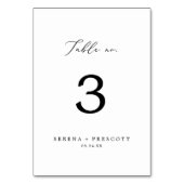 繊細な黒い書道表番号 テーブルナンバー (正面)