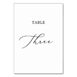 繊細な黒い書道表3 テーブルナンバー