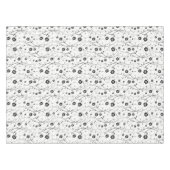 繊細な黒い花 テーブルクロス (正面(横))