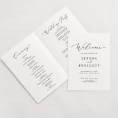 繊細な黒の印刷可能または印刷された折り畳みプログラム 招待状