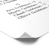 繊細な黒の私たちのお気に入りの人々の座席表 ポスター (角)