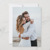 繊細な黒モノグラム書道結婚写真 招待状 (裏面)