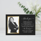 繊細な黒字葬儀サンキューカード サンキューカード (スタンド正面)