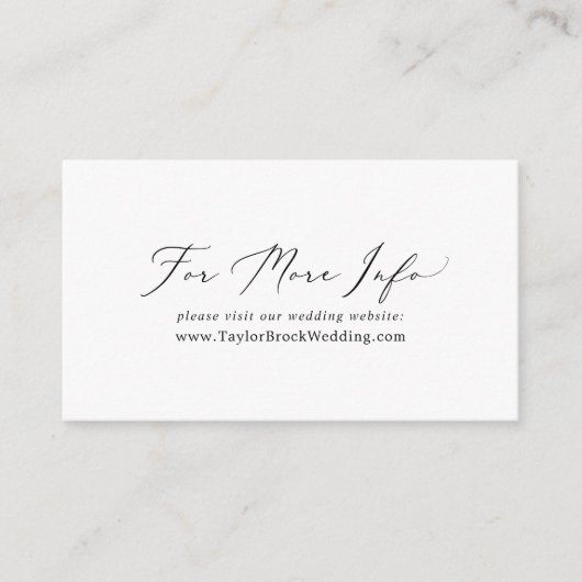 繊細な黒書道結婚のサイト エンクロージャーカード (正面)