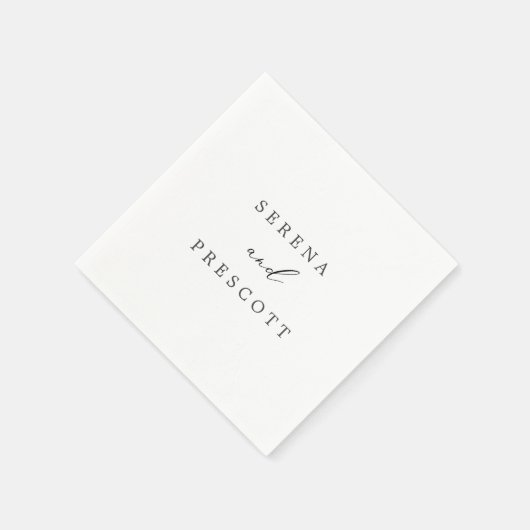 繊細な黒結婚書 スタンダードカクテルナプキン (角)