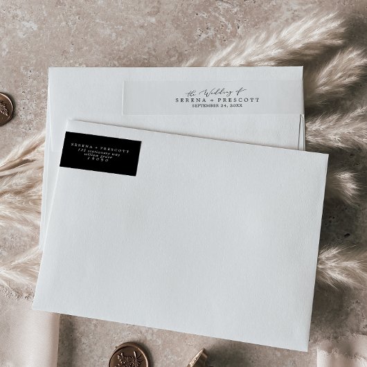 繊細な黒結婚書 ラップアラウンドラベル