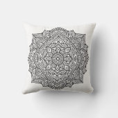 繊細な黒線の曼荼羅アート クッション (裏面)