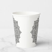 繊細な黒線の曼荼羅アート 紙コップ (右)