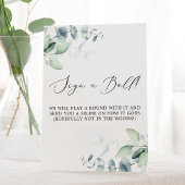 繊細な黒 |ユーカリがボールのサインをする 台座サイン