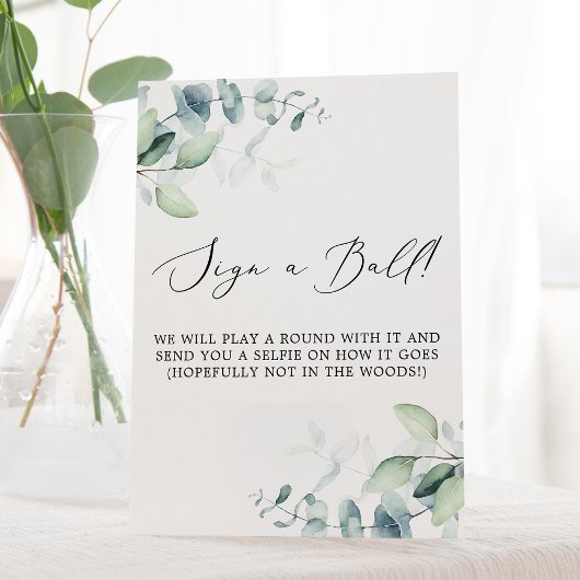 繊細な黒 |ユーカリがボールのサインをする 台座サイン