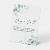 繊細な黒 |ユーカリがボールのサインをする 台座サイン (正面)