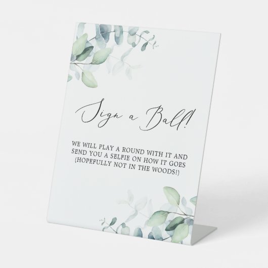 繊細な黒 |ユーカリがボールのサインをする 台座サイン (正面)