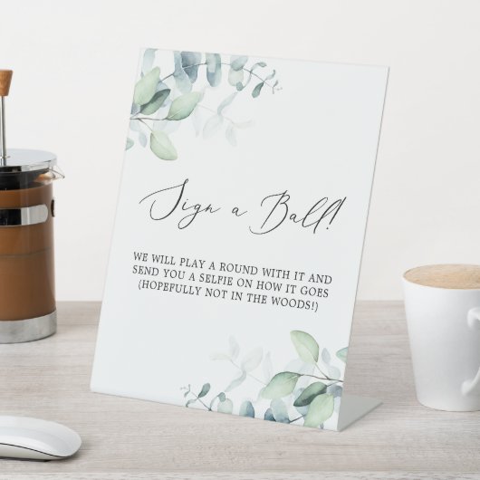 繊細な黒 |ユーカリがボールのサインをする 台座サイン (インサイチュ)