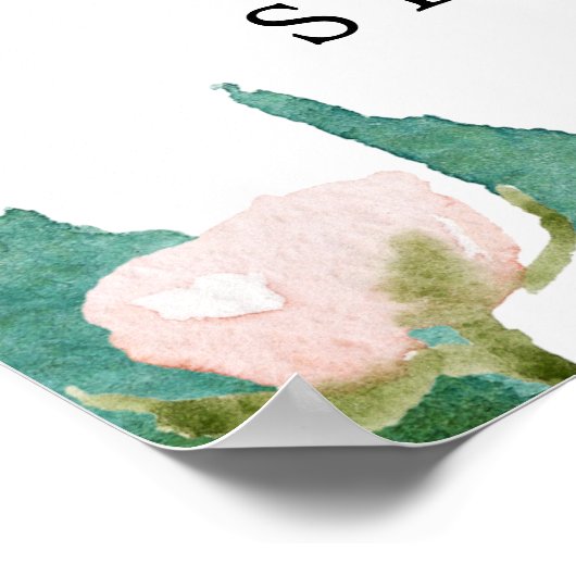 繊細な黒 |ロマンチックな牡丹結婚の歓迎 ポスター (角)