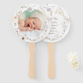 繊細な10本の野生の花のバプテスマ ハンドファン (正面&裏面)