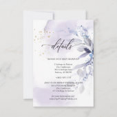 繊細な2 水彩紫陽花の葉の詳細 招待状 (正面)