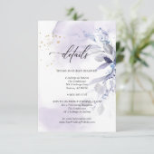 繊細な2 水彩紫陽花の葉の詳細 招待状 (スタンド正面)