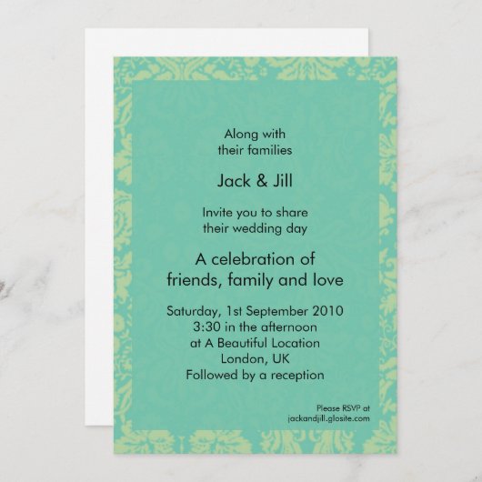 繊細な5x7 招待状 (正面/裏面)