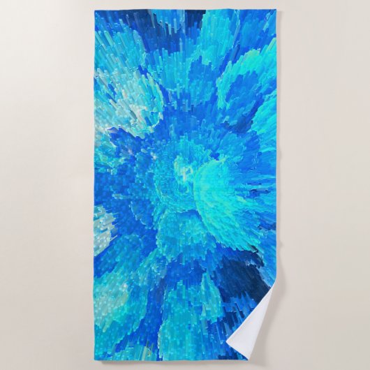 繊細な、海に浮かぶ生物 – 抽象芸術 ビーチタオル (正面)
