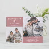 繊細な| 2枚の写結婚真 招待状 (スタンド正面)