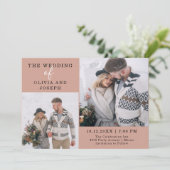 繊細な| 2枚の写結婚真 招待状 (スタンド正面)