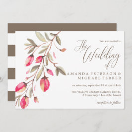 繊細な Bloom タイポグラフィー ラスティック ウェディング 招待状