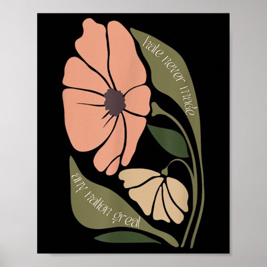 繊細なBoho花アンチTrum Pプロフェス自由主義のトRe ポスター (正面)