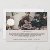 繊細なGreigeメリークリスマス4フォトニュースレター シーズンカード (裏面)