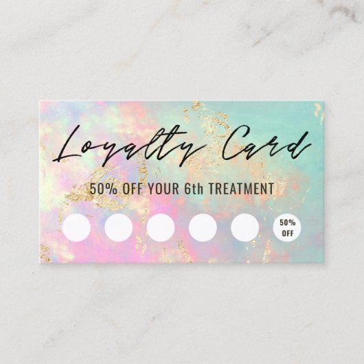 繊細なopalテクスチャロイヤリティカード 名刺 (正面)