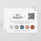 繊細なQRコード結婚のカラーパレット衣装カード エンクロージャーカード (正面/裏面)