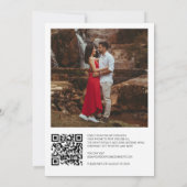 繊細なQRコードRSVP結婚の写真 招待状 (裏面)